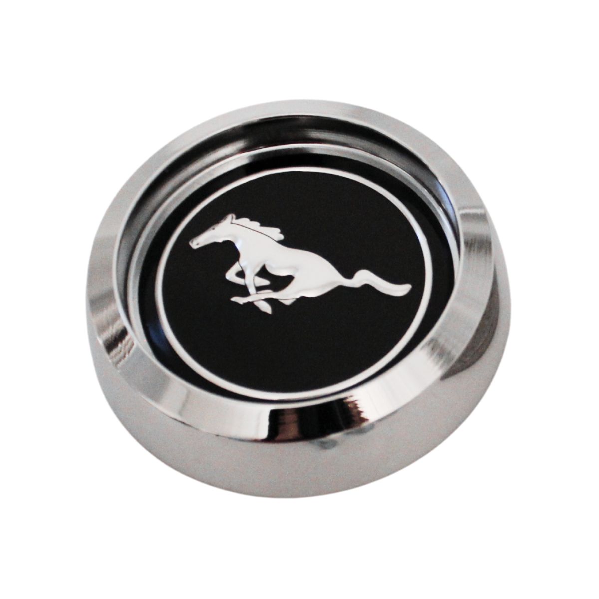 STEEL BILLET ANTI THEFT CAP WITH MUSTANG DECAL TO SUIT MAGNUM 500 STEEL WHEELS
