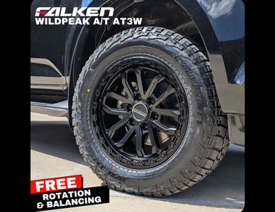 WARRIOR HULK SATIN BLACK WITH FALKEN TYRE PACKAGE Size:18X9.0 PCD:6/139.7 ET18P
