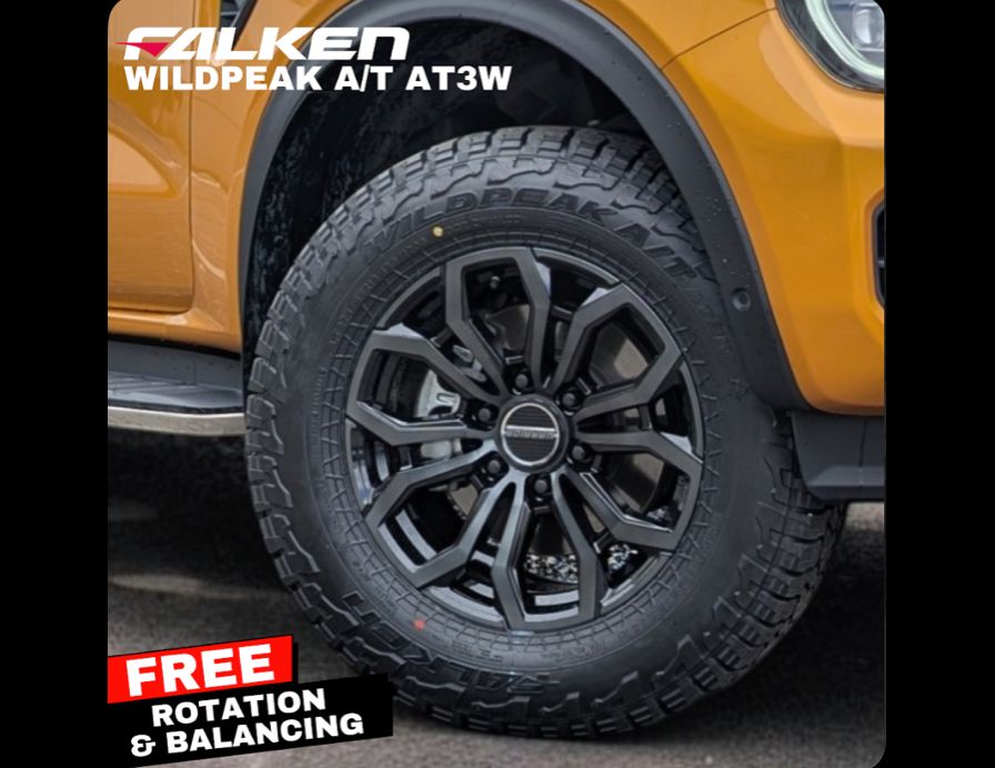 WARRIOR THOR GLOSS BLACK / DARK TINT FACE WITH FALKEN TYRE PACKAGE Size:18X9.0 PCD:6/139.7 ET38P