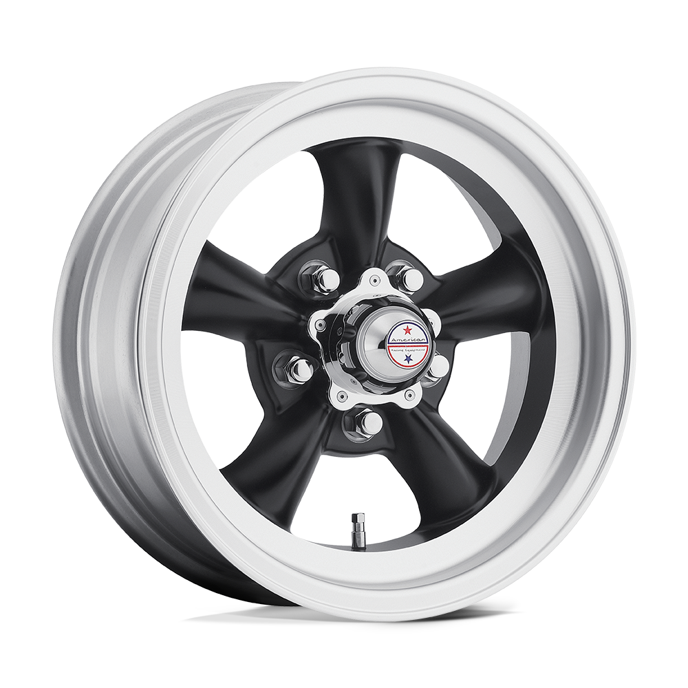 AMERICAN RACING 'BULLIT STYLE' VN105 TORQ THRUST D BLACK/MACHINED LIP Size:15x8 PCD:5/114.3 ET:0