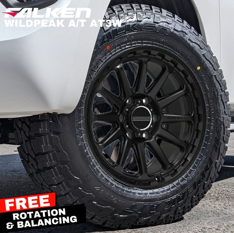 WARRIOR VIDAR GLOSS BLACK / DARK TINT WITH FALKEN AT3W OR AT4W TYRE PACKAGE Size:18X9.0 PCD:6/139.7 CB: 106.1 [1250kg Load Rated]