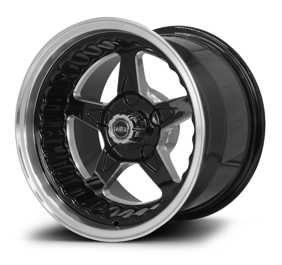 CTM MUSCLE DRAGSTAR BLACK/MILLED MACHINED LIP Size:15x8J PCD:5/120 ET:34.5 (HOLDEN COMMODORE FITMENT)