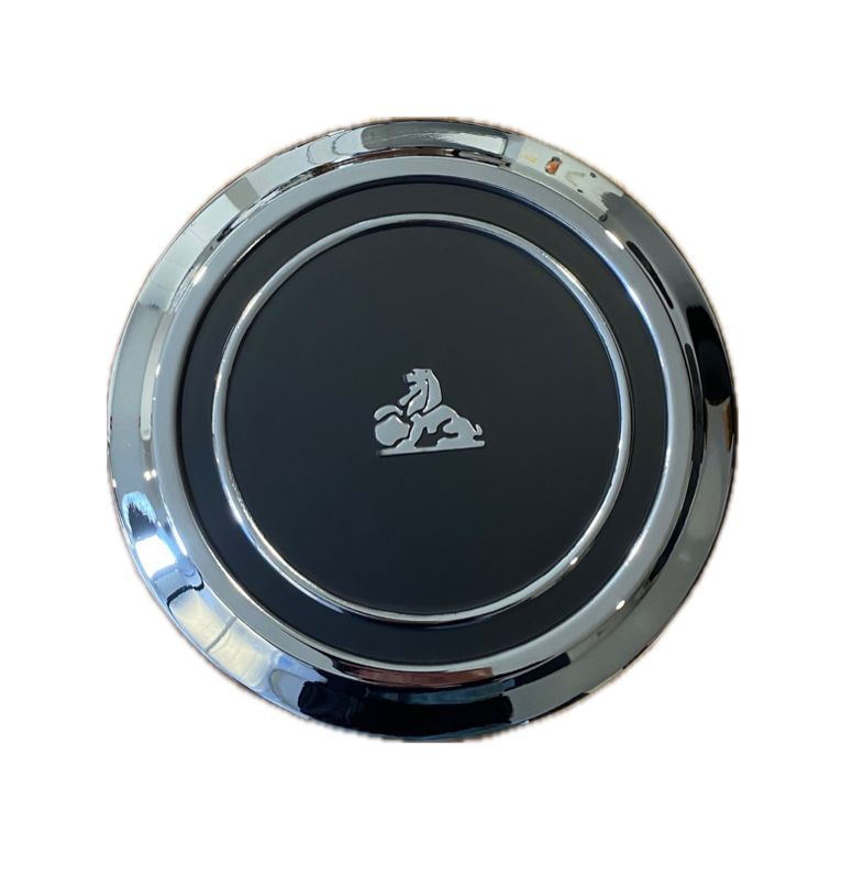 HQ CHROME/BLACK CENTER CAP DOG DISH STYLE