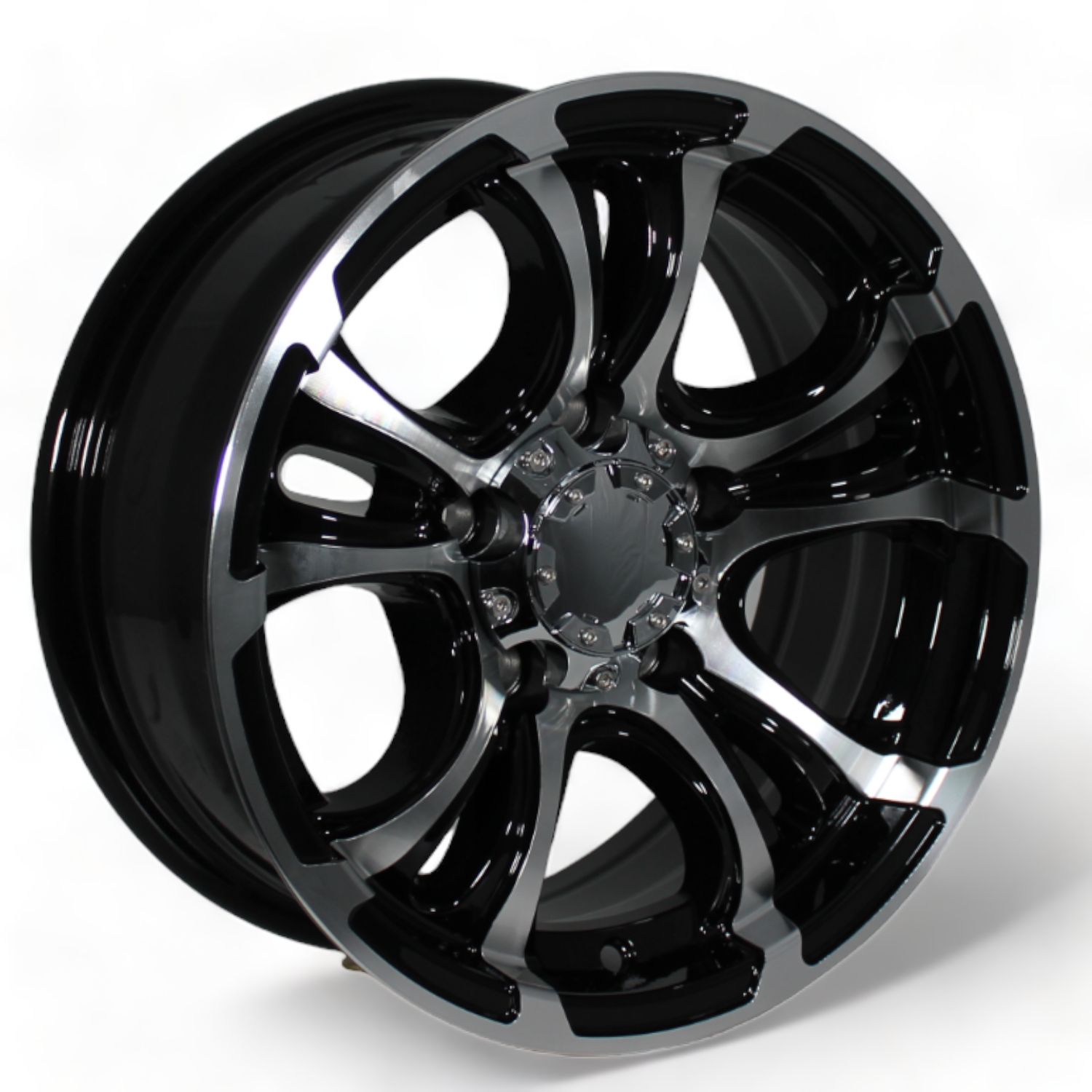 CTM SELECT+ 5 SPOKE TRAILER GLOSS BLACK / MACHINED ALLOY Size:14x6.0 PCD:5/114.3 ET0 (FORD FALCON HUBS)