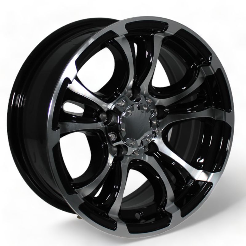 CTM SELECT+ 5 SPOKE TRAILER GLOSS BLACK / MACHINED ALLOY Size:14x6.0 PCD:5/114.3 ET0 (FORD FALCON HUBS)