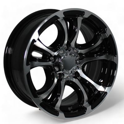 CTM SELECT+ 5 SPOKE TRAILER GLOSS BLACK / MACHINED ALLOY Size:14x6.0 PCD:5/114.3 ET0 (FORD FALCON HUBS)