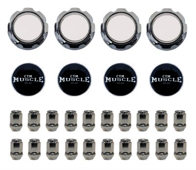 CLASSIC MAG WHEEL ACCESSORY RESTO KIT (PUSH IN CAP FLUTED SMALL - TAPER NUT)