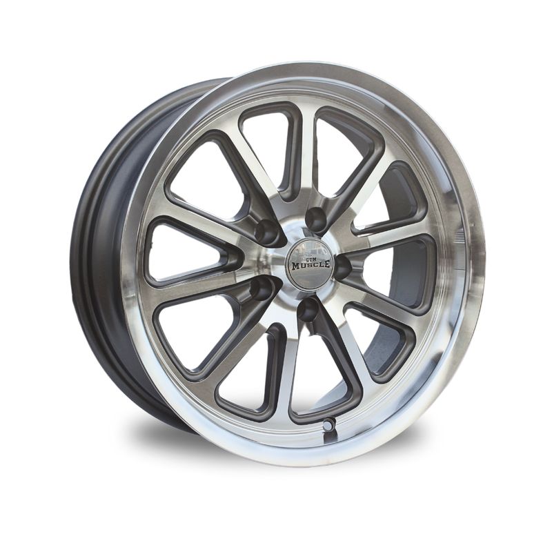 CTM MUSCLE HORNET GUNMETAL / MACHINED FACE Size:17x7J ***CUSTOM FITMENT***