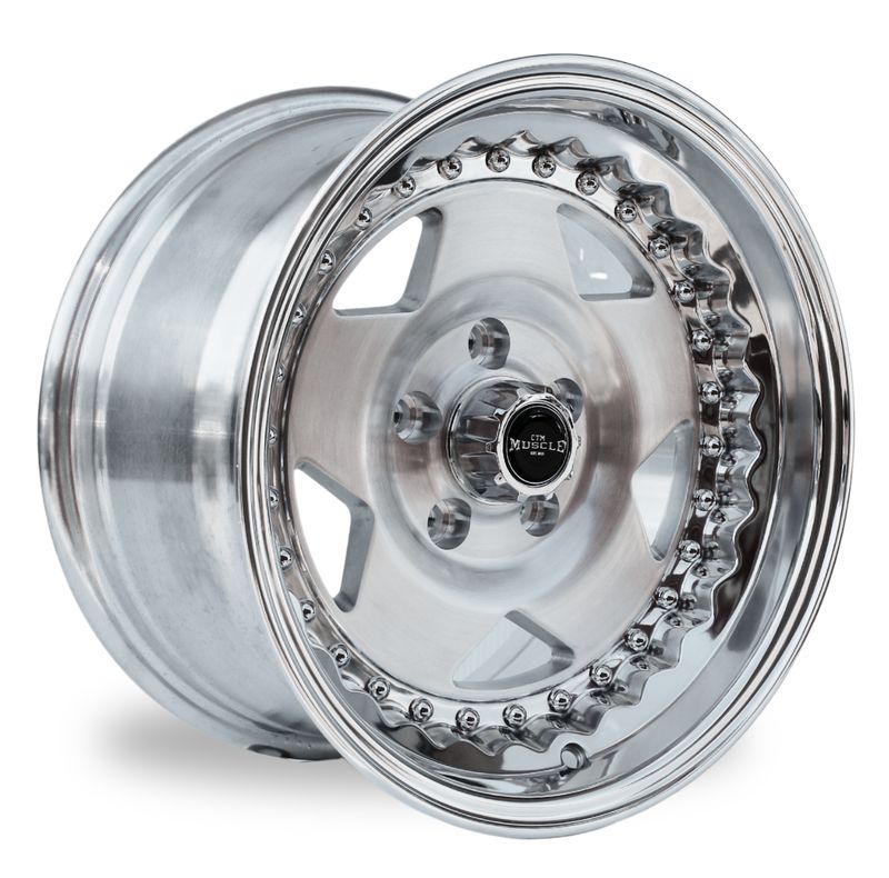 CTM MUSCLE CUSTOM PRO II BRUSHED ALLOY CENTER / POLISHED LIP Size:15x8.0J PCD:4/114.3 ET:12