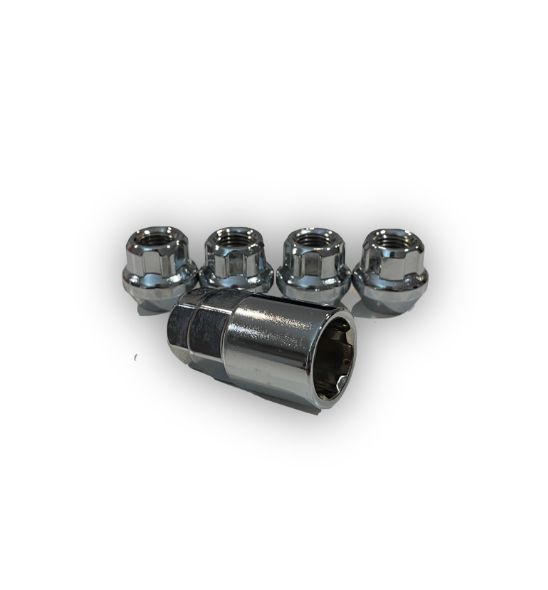 TAPER LOCK NUT SET 7/16 UNF CHROME - OPEN END SHORT