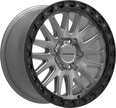 WARRIOR ATLAS SILVER/MACHINED & BLACK LIP Size:18X9.0 PCD:6/139.7 ET38P [1450kg Load Rated]