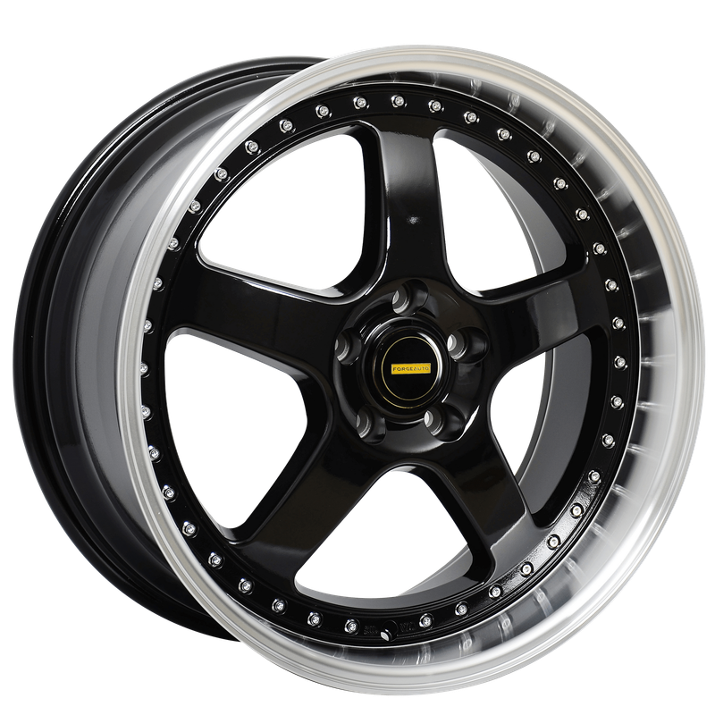 FORGEAUTO FA-5 BLACK / MACHINED LIP Size:18x8 PCD:5/120 ET:42 (COMMODORE FITMENT)