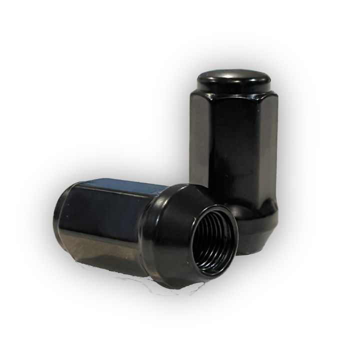 TAPER WHEEL NUT SET 1/2" BLACK (LONG)