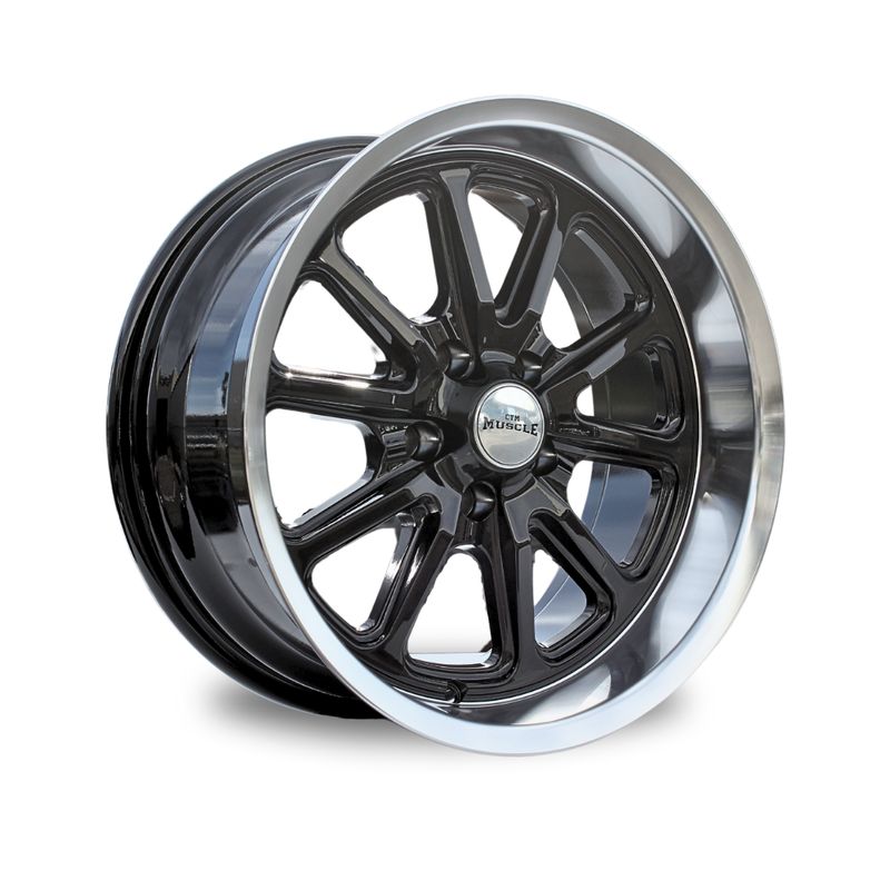 CTM MUSCLE HORNET GLOSS BLACK / MACHINED LIP Size:17x8J ***CUSTOM FITMENT***