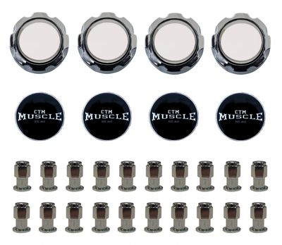 CLASSIC MAG WHEEL ACCESSORY RESTO KIT (PUSH IN CAP FLUTED SMALL - MAG SHANK NUT)