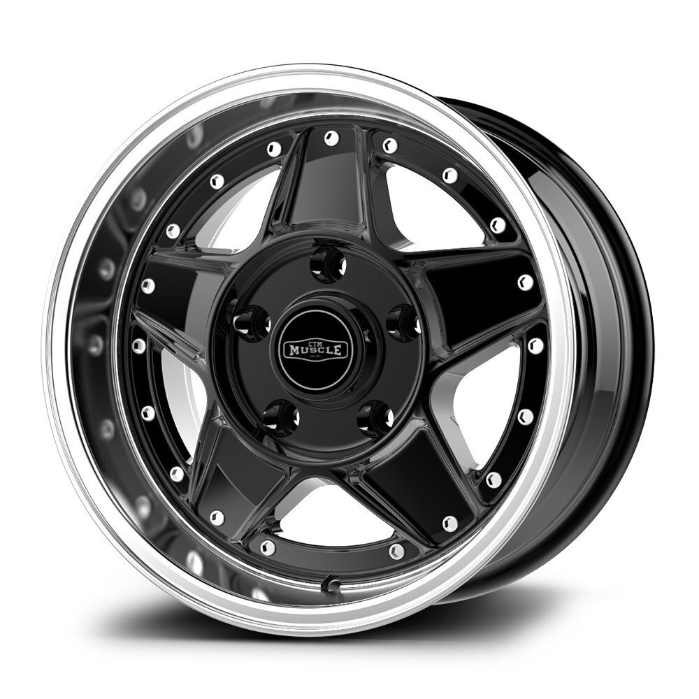 CTM MUSCLE BOMBER BLACK / MACHINED LIP Size:15x7J PCD:5/114.3 ET:0