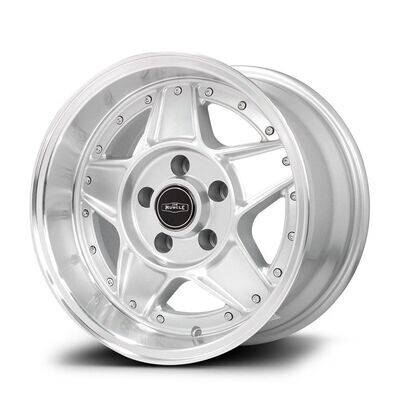 CTM MUSCLE BOMBER SILVER / MACHINED LIP Size:15x7J PCD:5/114.3 ET:0 (FORD FALCON / MUSTANG FITMENT)
