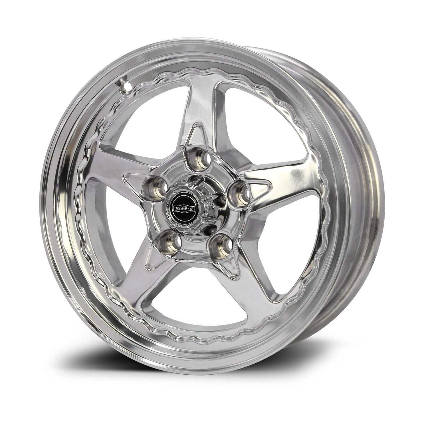 CTM MUSCLE DRAGSTAR FULL POLISHED Size: 15x5.5 PCD:5/114.3 ET:6P (TORANA /EARLY HOLDEN FITMENT)