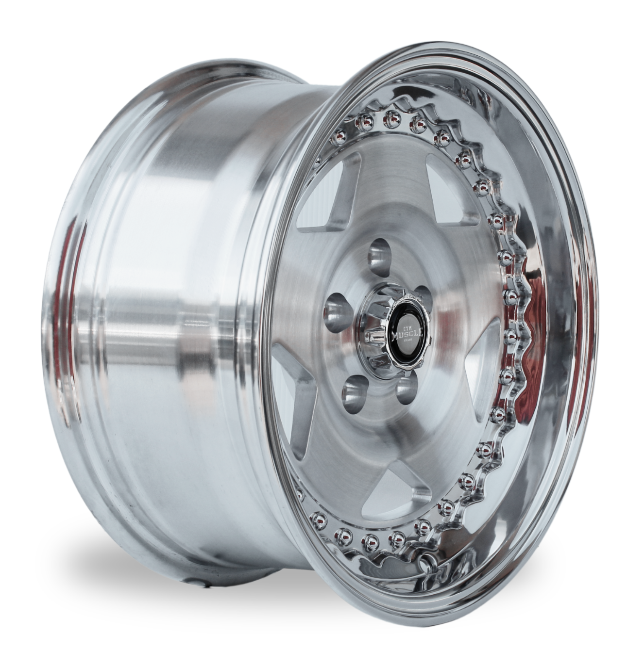 CTM MUSCLE CUSTOM PRO II BRUSHED ALLOY CENTER / POLISHED LIP Size:15x7J ***CUSTOM FITMENT***
