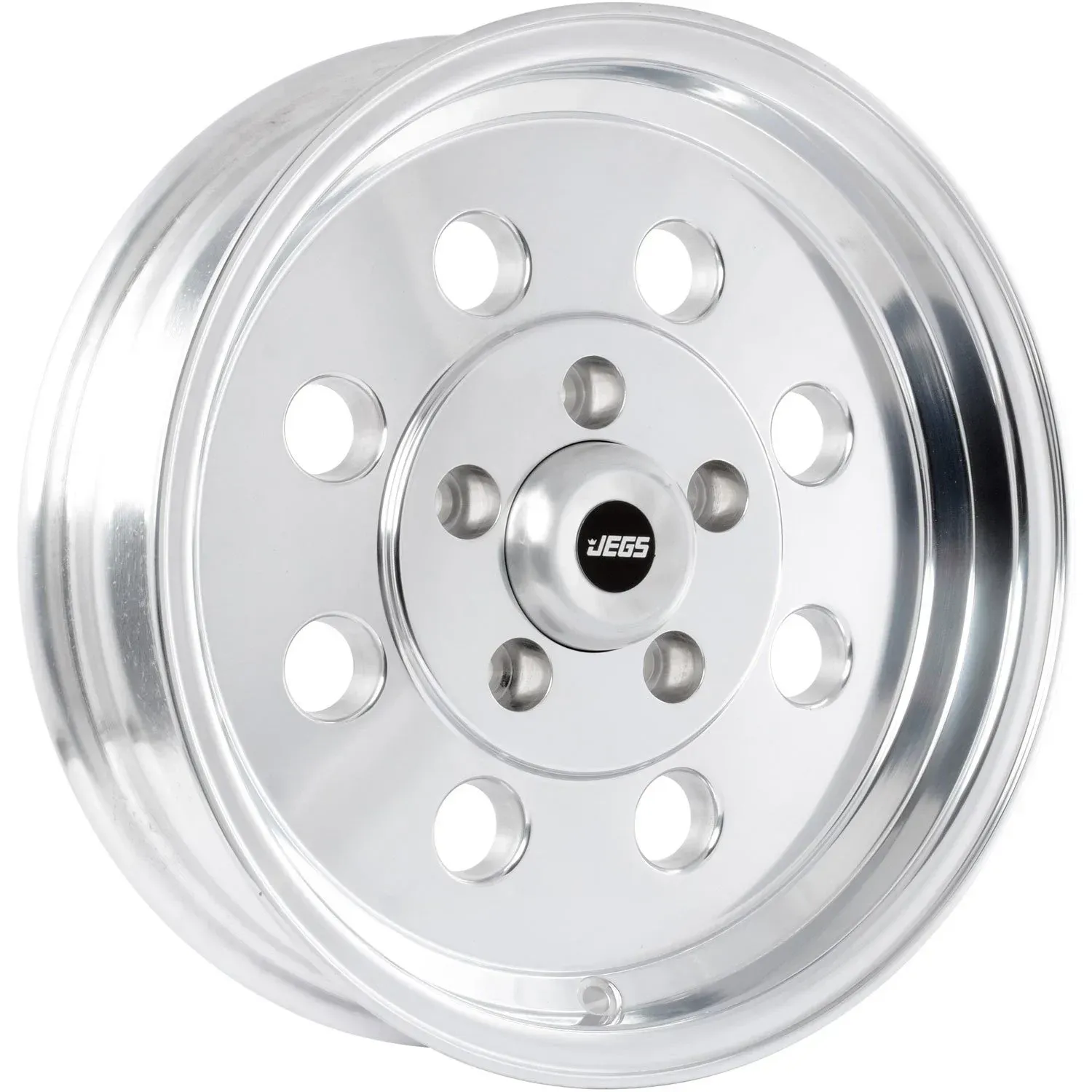 JEGGS SPORT LITE 8-HOLE FRONTRUNNER POLISHED Size:15x4.0 PCD:5/120.65 ET:19N (HQ/CHEV FITMENT)