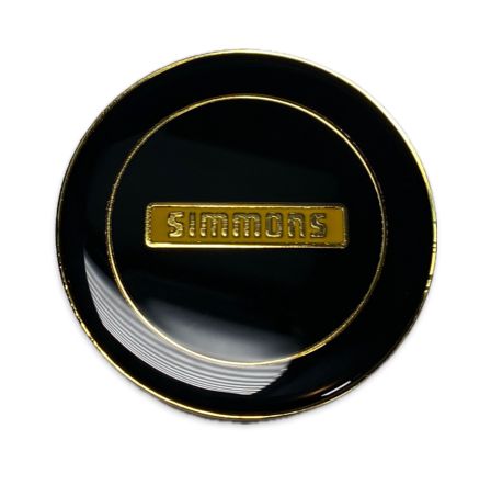 SIMMONS BLACK & GOLD PUSH IN CENTER CAP - SINGLE