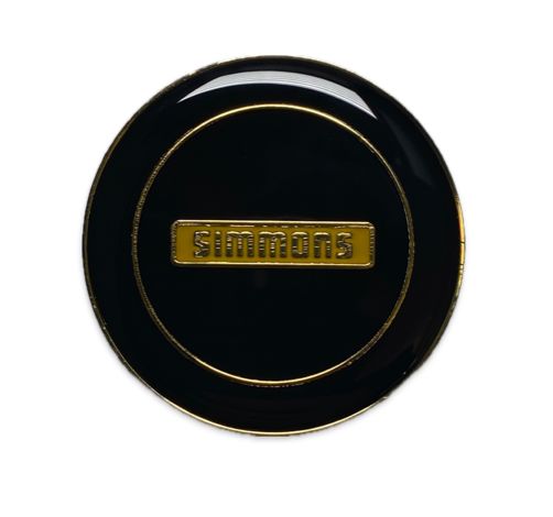 SIMMONS BLACK & GOLD PUSH IN CENTER CAP - SINGLE