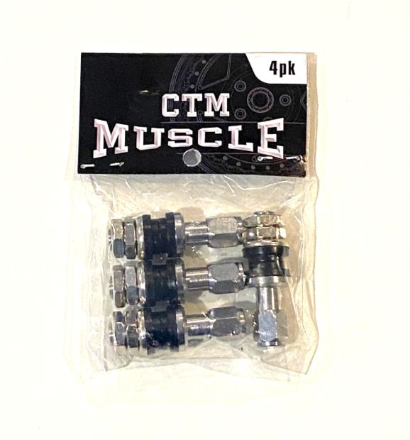 CTM MUSCLE CHROME STEEL VALVE - SHORT [SET OF 4]