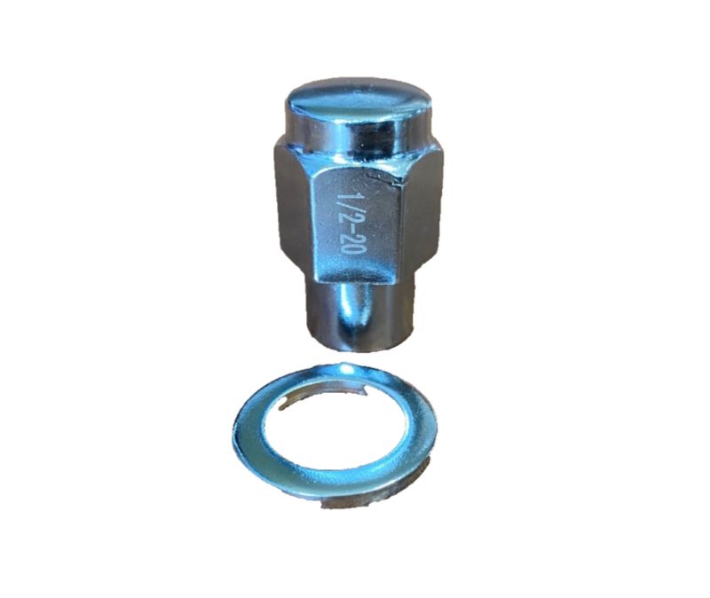 SHORT MAG WHEEL NUT & WASHER 1/2" CHROME - FOR EARLY CONVO PRO
