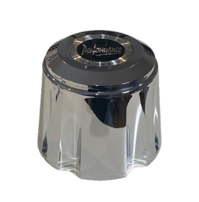 PERFORMANCE WHEELS TALL CHROME SCREW-ON WITH FLIP TOP CENTER CAP - PCD 6/139.7