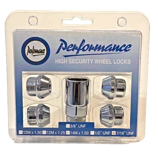 PERFORMANCE TAPER LOCK NUT SET 7/16 PERFORMANCE TAPER LOCK NUT SET 7/16" UNF CHROME
