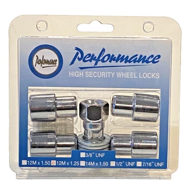 PERFORMANCE MAG SHANK LOCK NUT SET 12M x 1.25 CHROME PERFORMANCE MAG SHANK LOCK NUT SET 12M x 1.25 CHROME