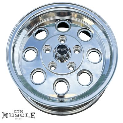 CTM MUSCLE DRAG LIGHT 2.0 POLISHED Size:15X7.0 PCD:5/120 ET:34P - HOLDEN COMMODORE FITMENT