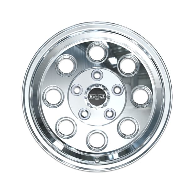 CTM MUSCLE DRAG LIGHT II POLISHED Size:15X6.0 ***CUSTOM FITMENT*** ET:0-25P - 4/5 STUD: 101.6 to 130