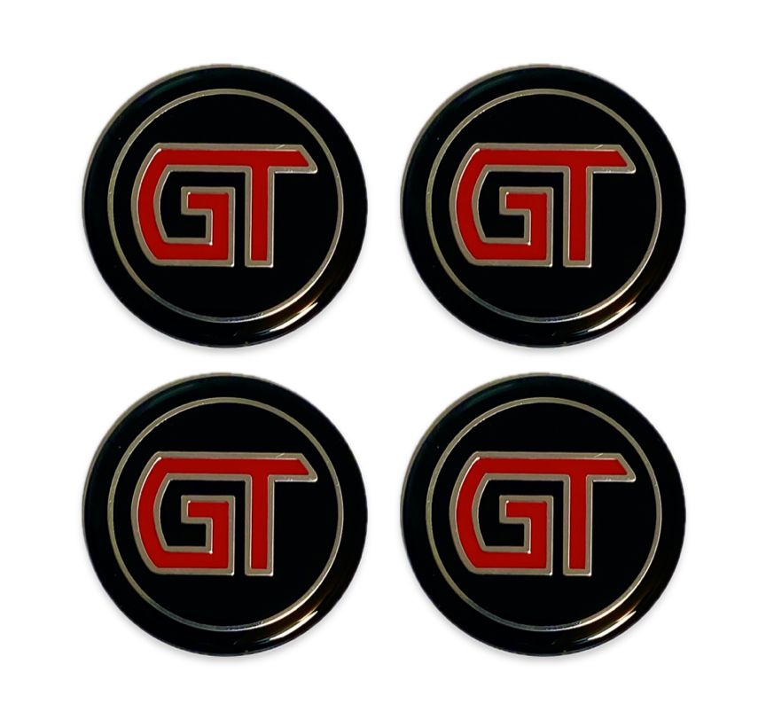 FORD GT BLACK/CHROME/RED DECAL - SET OF 4