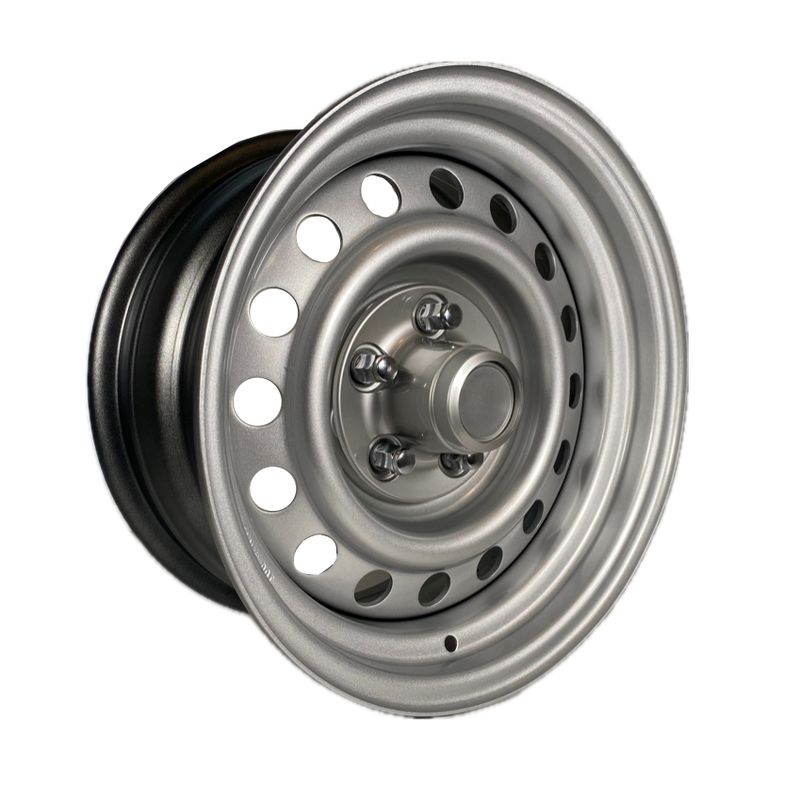 PRE AU FORD FALCON STEEL INTERCEPTOR SILVER 15X7.0J PCD: 5/114.3 ET: 6P -  INCLUDES NUTS AND SILVER SKULL CAP