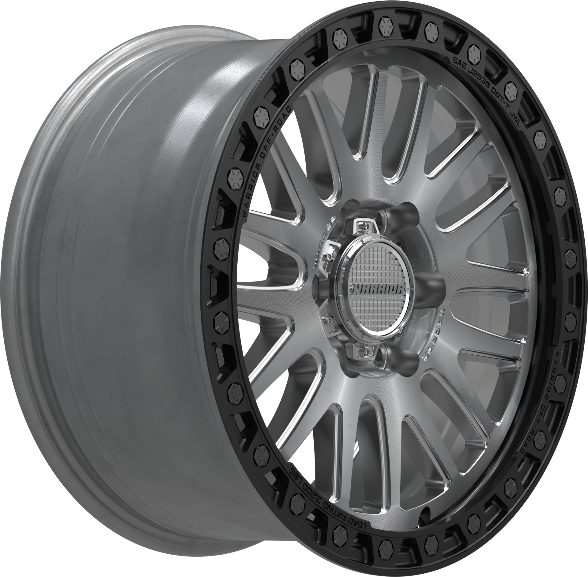 EX-DEMO WARRIOR ATLAS SILVER/MACHINED & BLACK LIP Size:18X9.0 PCD:6/139.7 ET:18P [1450kg Load Rated]