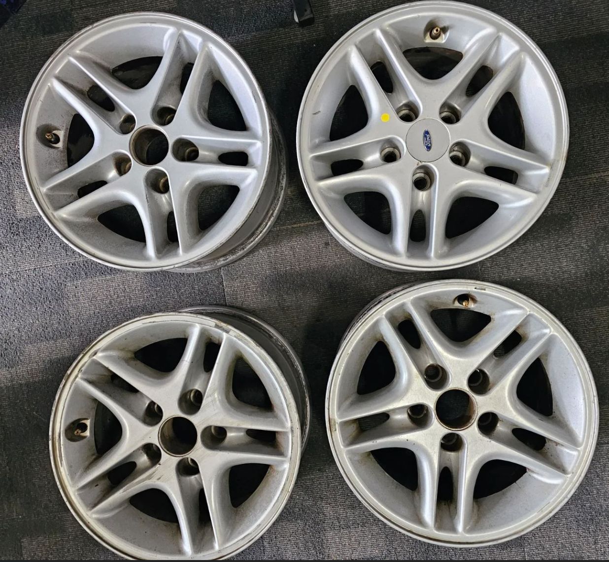 *USED* SET OF 4 FORD XR6-8 XG GENUINE OEM WHEELS 15x7" PCD: 5x114.3 ET: 6.4P