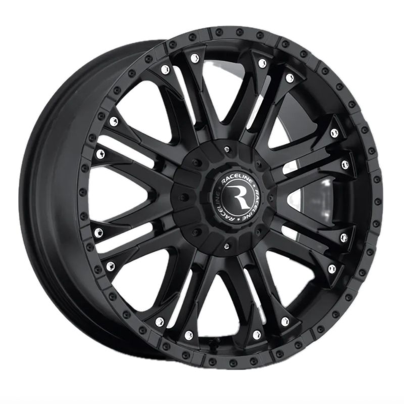 BLACK RACE LINE OCTANE WHEELS FITMENT 17x8.5" 5X127 ET: 18P - SUIT JEEP WRANGLER