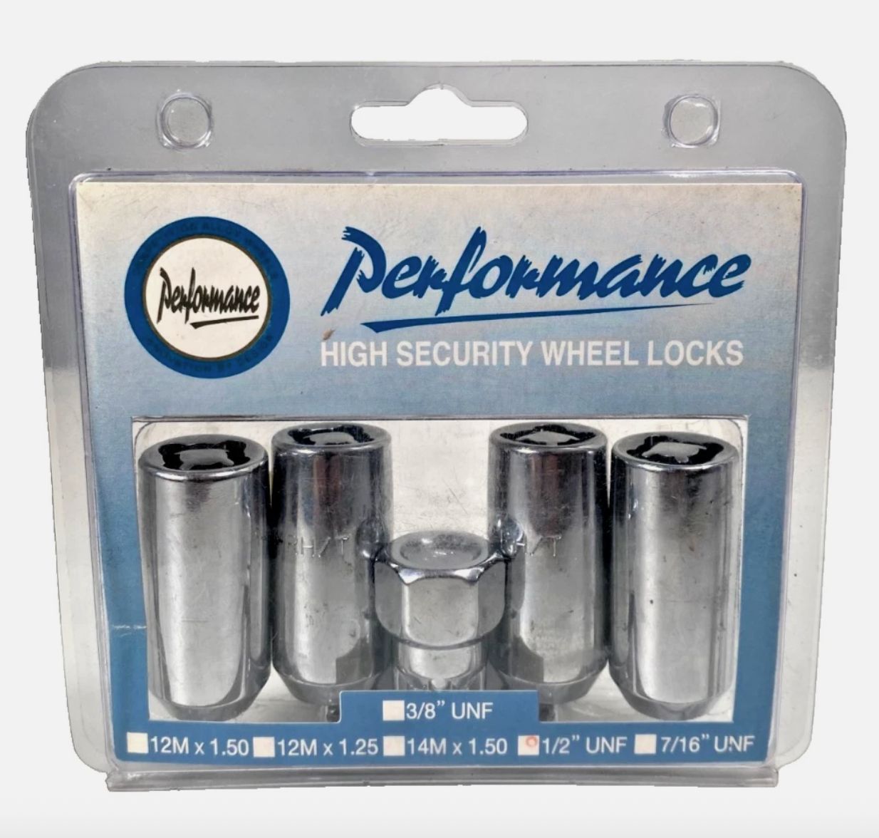 PERFORMANCE LONG TAPER LOCK NUT SET 1/2" UNF CHROME 48mm