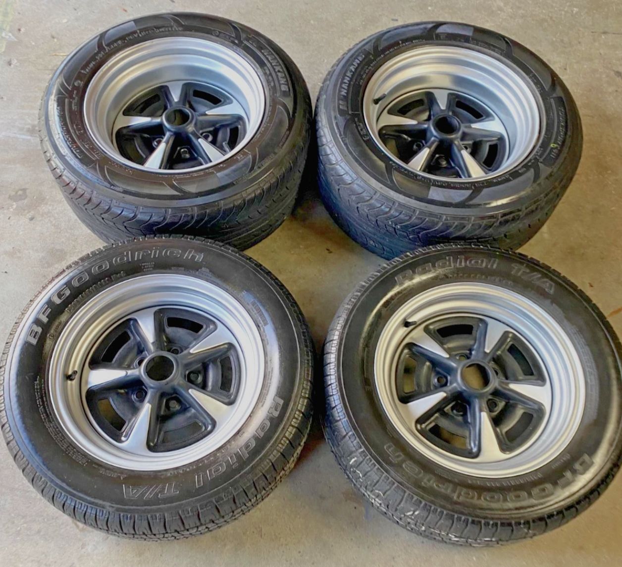 NEAR NEW GTS STEEL WHEELS & USED TYRES - 15x6 15x8 -PCD: 5x120.65 HOLDEN HQ-WB