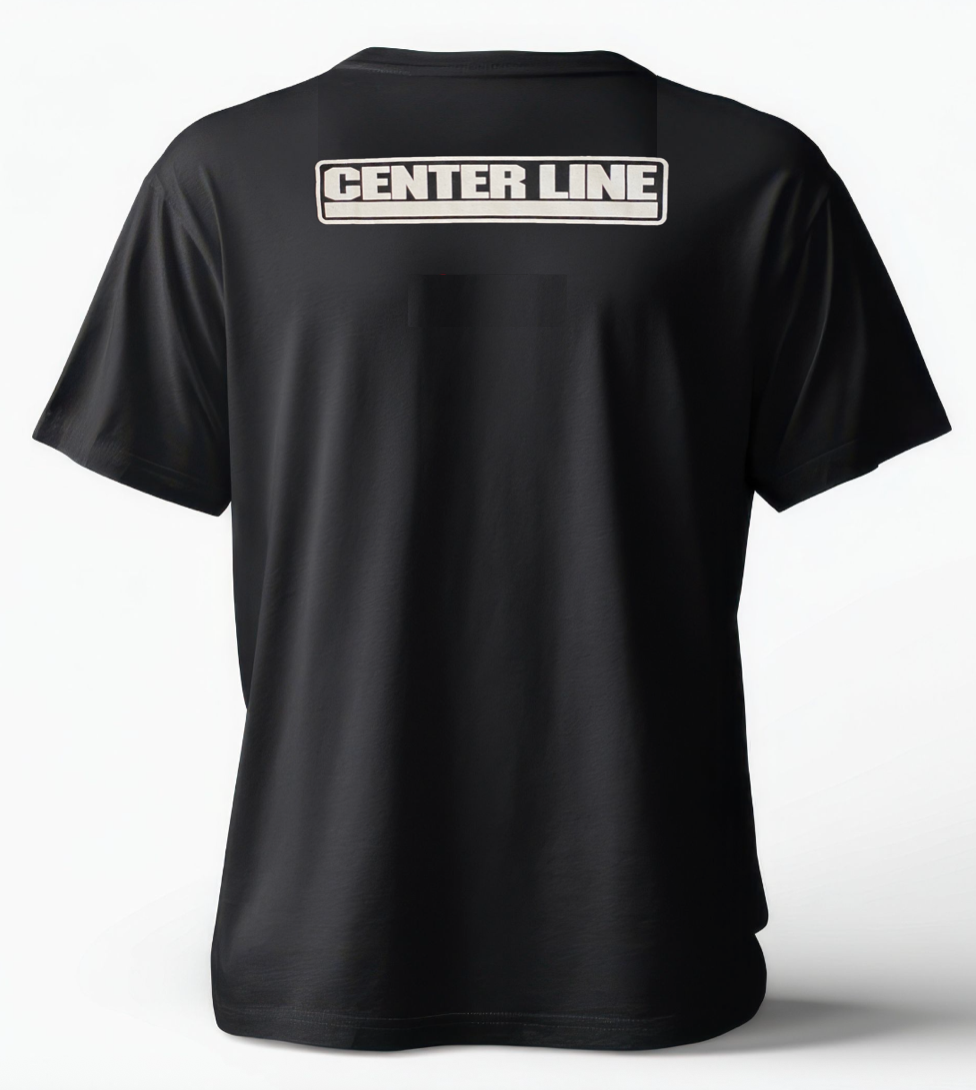 CENTER LINE BLACK T-SHIRT