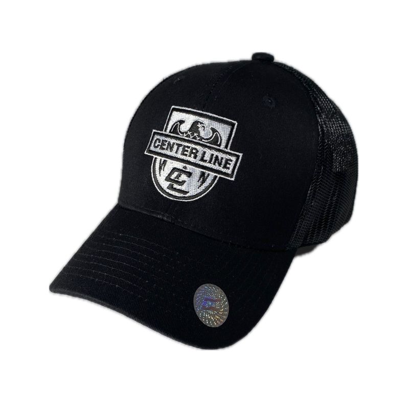 CENTER LINE BLACK TRUCKERS CAP - ONE SIZE FITS MOST