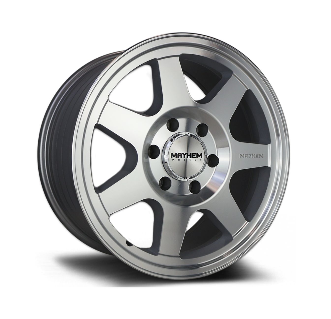 MAYHEM CONVOY HEAVY DUTY (HD) WHEEL SILVER MACHINED Size:18X9.0 PCD:8/170 ET:35P CB: 125.2MM 1600KG