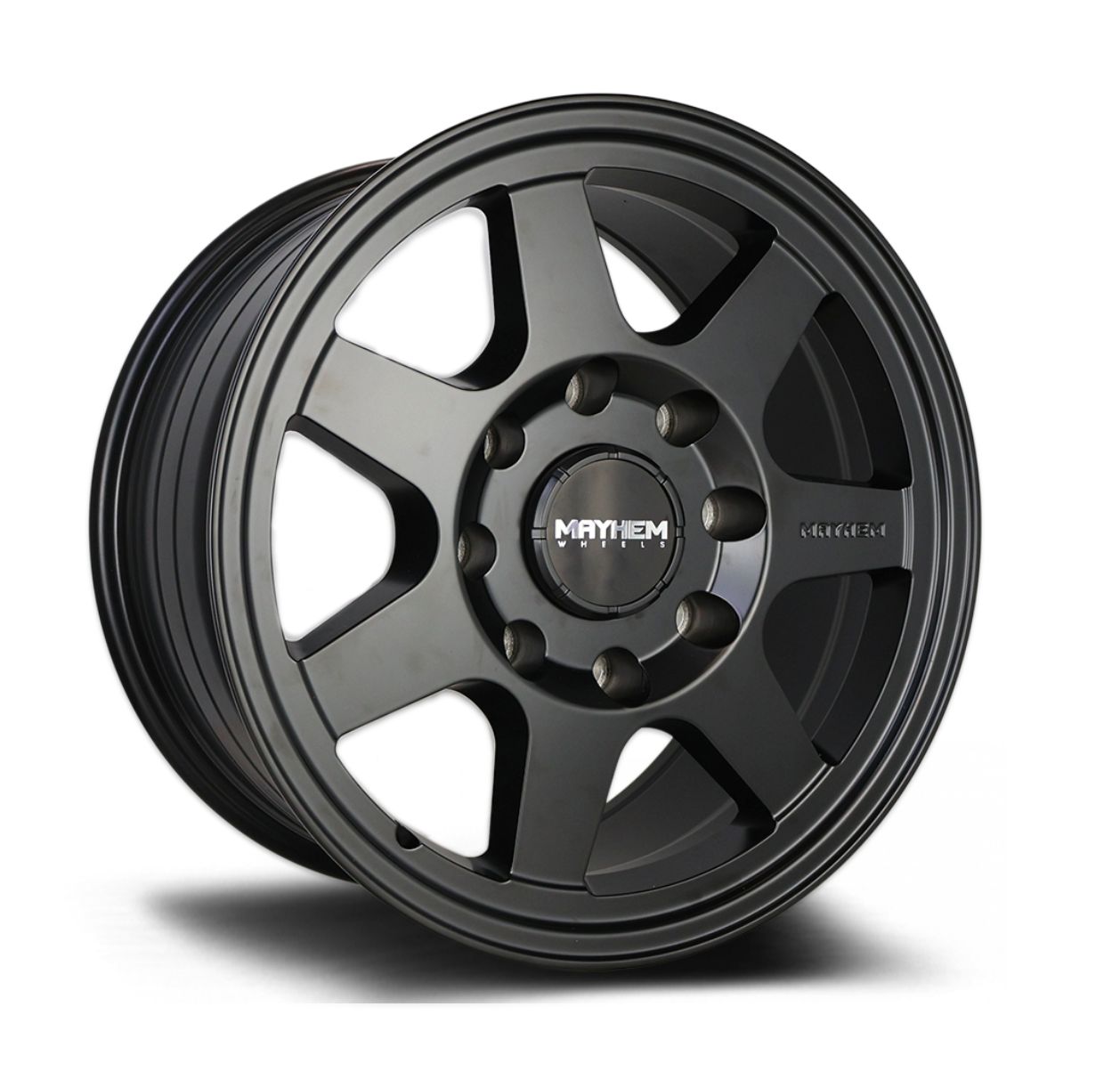 MAYHEM CONVOY HEAVY DUTY (HD) WHEEL SATIN BLACK Size:18X9.0 PCD:8/170 ET:35P CB: 125.2MM 1600KG
