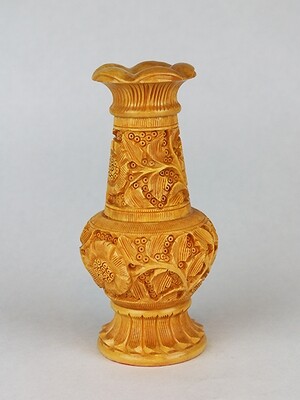 Decorative Vase - Wood - floral - 6&quot;