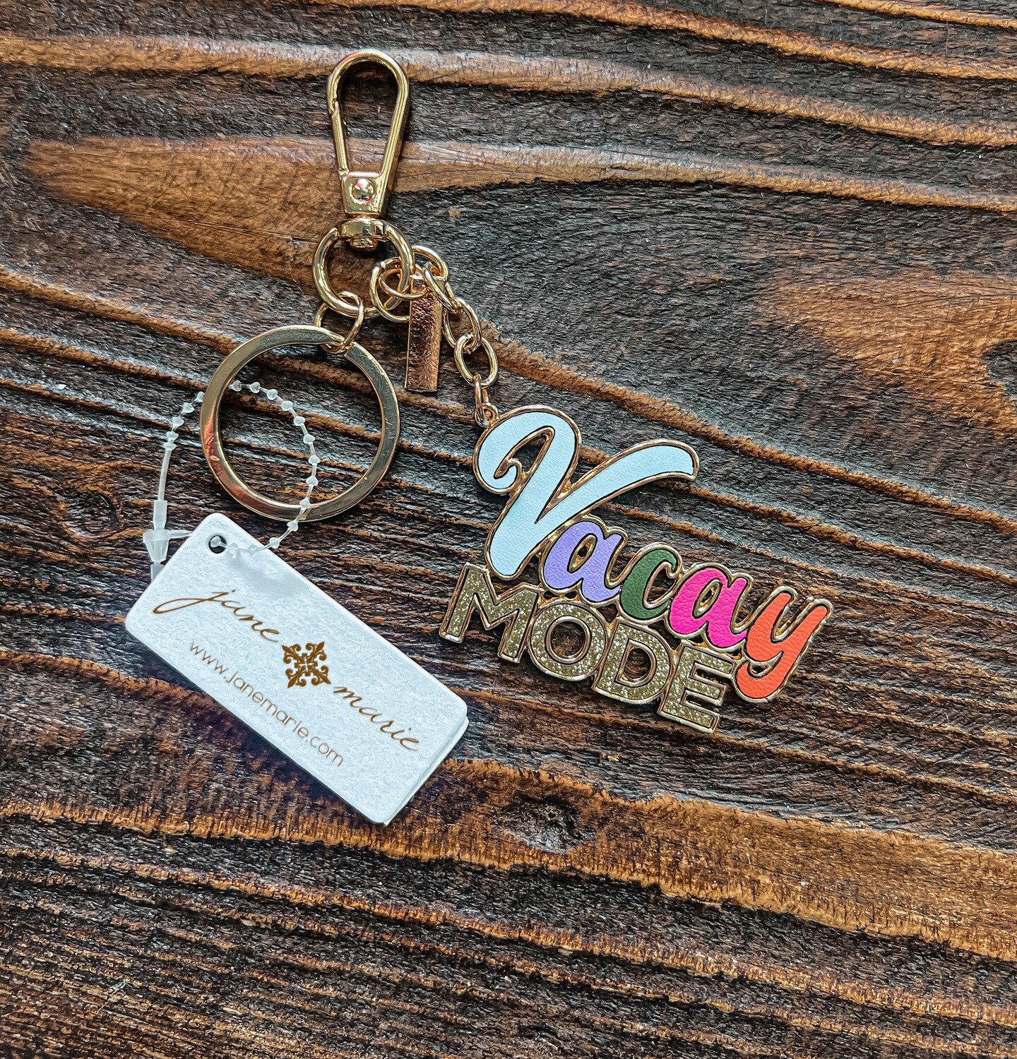 Jane Marie Vacay Mode Leather Keychain