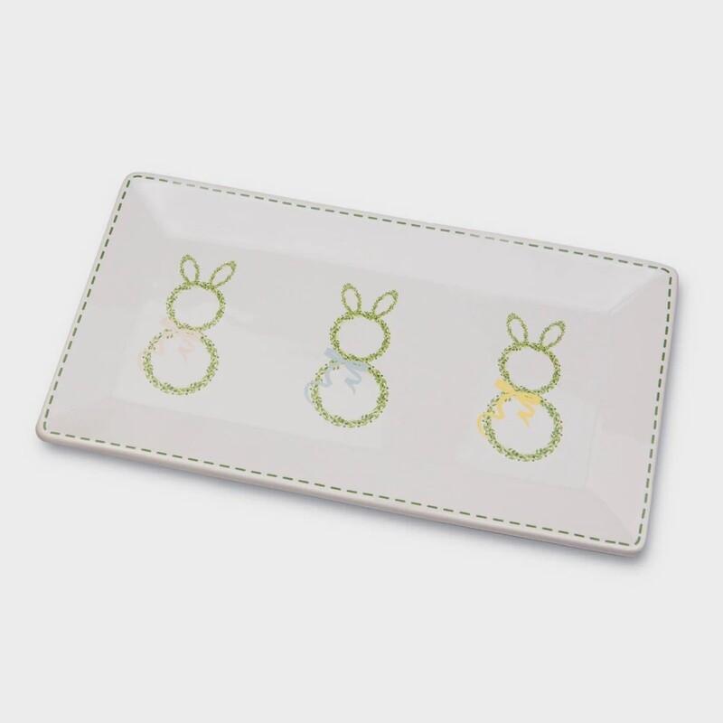 Boxwood Bunny Rectangle Platter
