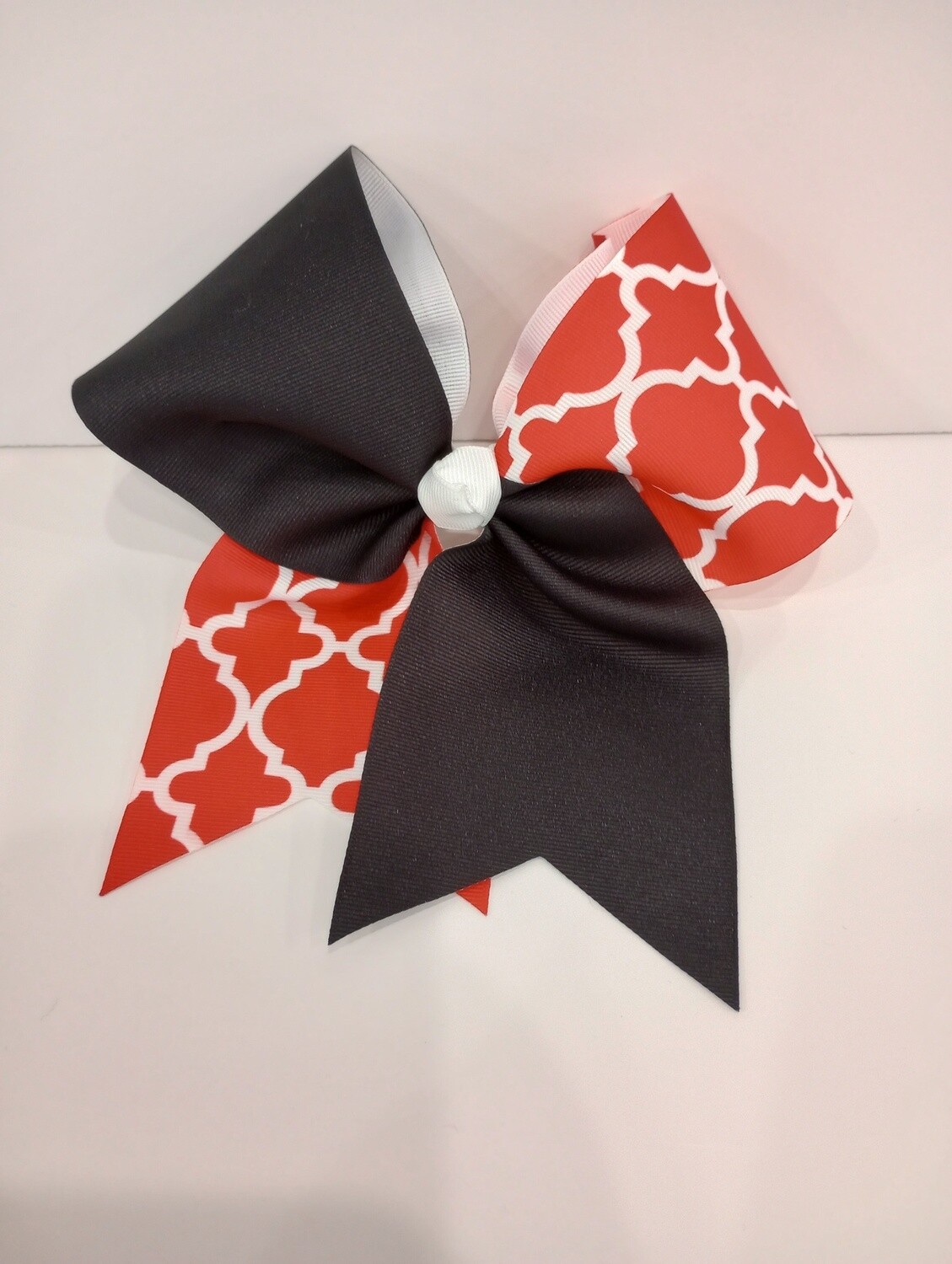 Uniform AFT Cheer Bow, Large, Blk/Quarterfoil