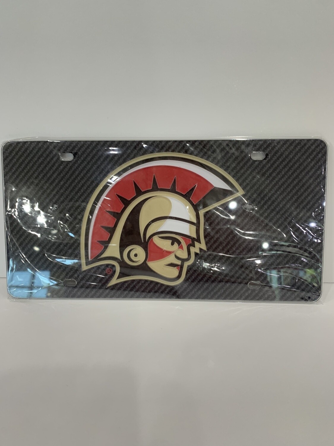 License Plate Carbon Spartan Head 16SDLP