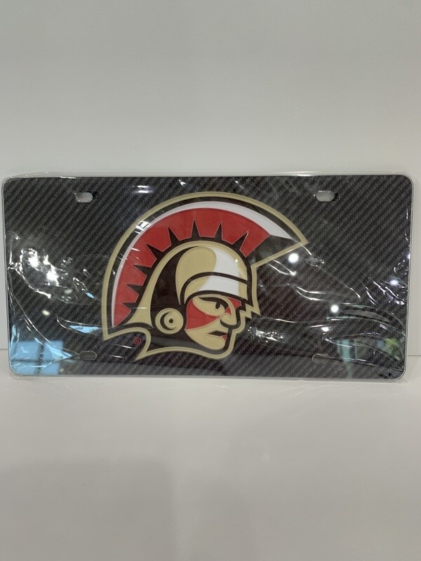 License Plate Carbon Spartan Head 16SDLP